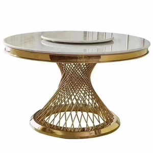 Vàng hiện đại thép không gỉ và Glass Top bàn ăn cho đám cưới ngoài trời khách sạn sử dụng 1 Piece đồ nội thất carton - Product Image 5