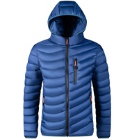 Veste d'hiver décontractée pour homme en nylon et polyester avec fermeture éclair, capuche amovible, légère, multi-poches, grande taille