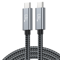 Câble de charge rapide et de transfert de données USB-C vers USB-C 65W haute puissance avec puce E-marker pour téléphone portable et batterie externe 1m