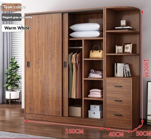 Tủ quần áo gỗ hiện đại đa năng có cửa trượt, kệ và ngăn kéo, tích hợp hệ thống sắp xếp đồ đạc - Product Image 5