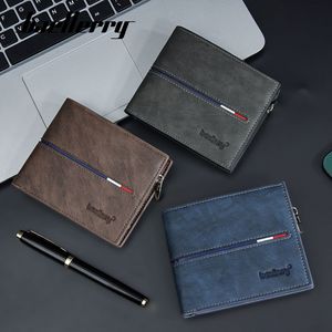 卸売りBaelleryメンズショートウォレット三つ折りジッパーコイン財布スリムブラックカードホルダーCuero Billetera