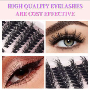 Cils en faux vison faits à la main sans poids, vente en gros, pré-mappés, coupés, cils en grappes DIY, cils vaporeux, fournisseur de cils à marque privée - Product Image 6