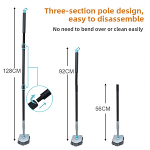 Heavy Duty Floor Scrub <strong>Brush</strong> with Long Handle V-Shape Grout <strong>Brush</strong> 180&deg; Rotatable Stiff Bristle Scrubber for Bathroom Tile Floor - Product Image 4
