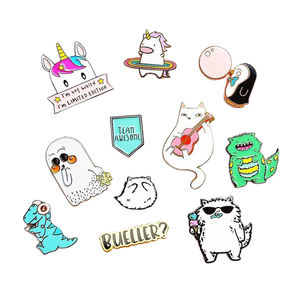 Badges promotionnels à motifs animaliers, emblèmes personnalisés, épingles à revers plaquées or brillant, badges en émail doux personnalisés, grossiste - Product Image 6