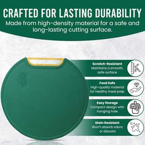 Tabla de Cortar Redonda Vertical, Tabla de Cortar Frutas de PE Resistente al Moho, Tabla de Cortar Redonda que se Puede Usar por Ambos Lados - Product Image 2