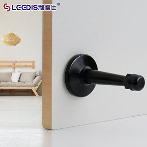 Lideshi Door Stop Zinc Alloy Wall Mount Silent Metal Column For Bathroom Glass Door Durable - Product Image 1