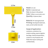 Verrouillage électronique du boulon RFID Container Security Bolt Seal Chip HF E-seal à trois états avec code d'identification univoque
