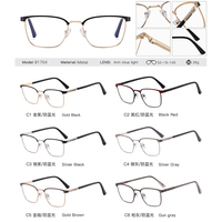 Gafas ópticas para hombre de alta calidad MS 91704 con diseño fotocromático personalizado Marco de metal completo Gafas clásicas antiluz azul