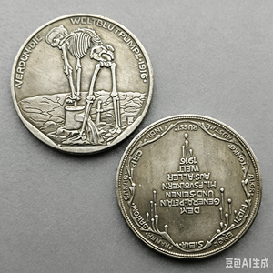 Réplica de la Medalla Esqueleto de Verdun de 1916, Medalla Conmemorativa Histórica de la Primera Guerra Mundial, Moneda Coleccionable, Recuerdo - Product Image 1