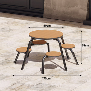 <span class=keywords><strong>Conjunto</strong></span> de <span class=keywords><strong>Mesa</strong></span> <span class=keywords><strong>y</strong></span> <span class=keywords><strong>Sillas</strong></span> de <span class=keywords><strong>Exterior</strong></span> <span class=keywords><strong>para</strong></span> Ocio Creativo, <span class=keywords><strong>Mesa</strong></span> Redonda de Diseño <span class=keywords><strong>para</strong></span> Cafetería o Restaurante con Sombrilla - Product Image 6