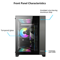 Boîtier PC de jeu AntarcChill Custom MATX Mid-Tower avec panneau frontal en verre trempé et USB 3.0