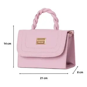Sac de poitrine Ruby Lila pour femme, sac bandoulière en similicuir Lila, style moderne, décor plaqué or, couleur unie, adulte unisexe - Product Image 3