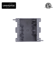 Boîtier de raccordement électrique 2 modules en PVC certifié ETL pour rénovation, ignifuge UL94 V0, facile à installer