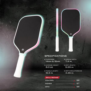 SYPlK Gradient Color Edge Triton Pro Series Blaze Ember Galaxy Dream Colorful Pickleball Paddle Superficie rugosa de fibra de carbono cruda - Product Image 6