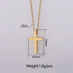Fashion 18K Goldmini Simple Vintage Titanium Jesus Christ Stainless Steel Religious <b>Silver</b> Cross Pendant Necklace Jewelry - Product Image 3