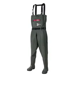 OEM/ODM Fly Fishing Waders For Men With Anti-slip Boots Pvc Nylon Waterproof For Men Breathable Stockingfoot Chest Waders