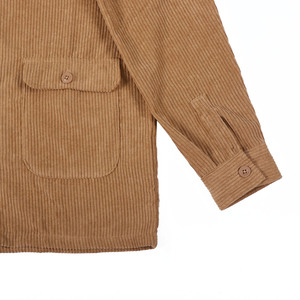 Custom Casual Vintage Estilo de color sólido sostenible de pana de manga larga Overshirt Camisas Chaqueta para los hombres Casual - Product Image 5