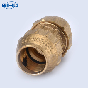 Accesorio de compresión de tubería de agua de latón para tubo hecho en China, camisetas forjadas para aplicación de gas/aceite, superficie chapada - Product Image 3