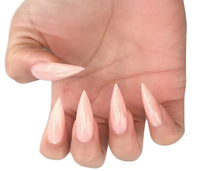 Ongles Stiletto Extra Longs à Coller, Faux Ongles Brillants Rouge Vin Uni, Embouts d'Ongles en Acrylique Faits Main Réutilisables pour Fêtes et Cosplay