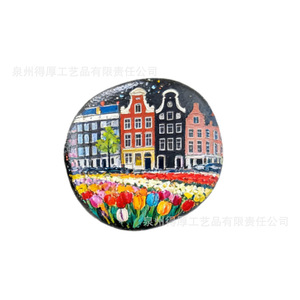 Imán de nevera pintado a mano con diseño de bicicleta, arte folclórico, recuerdo de viaje, adhesivo magnético - Product Image 4