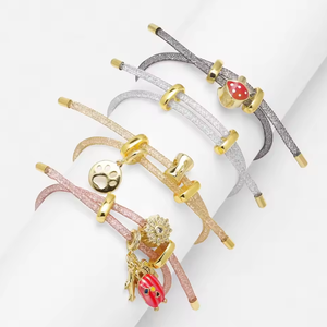 Lưới pha lê dây vòng đeo tay chuỗi Thép không gỉ Ống lụa <span class=keywords><strong>Bangle</strong></span> handmade phụ kiện tự làm bán buôn số lượng lớn - Product Image 2
