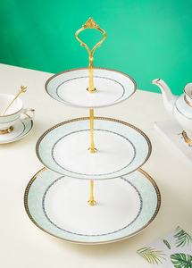 Vajilla de Cerámica Minimalista Estilo Occidental al por Mayor, Juego de Vajilla de Porcelana con Relieve Verde, Incluye Tazas - Product Image 6