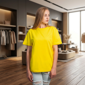 เสื้อยืดลำลองสีดำสำหรับผู้หญิง IMRON ผ้าฝ้าย 100% แขนสั้น คอกลม ทรงเข้ารูป ความยาวปกติ สีพื้น ระบายอากาศได้ดี ผ้าเจอร์ซีย์ 160 กรัม - Product Image 1