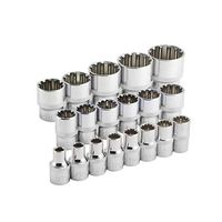19 pièces avec étui de rangement 1/2 pouces entraînement métrique 8mm-36mm jeu de douilles cannelées 12 points