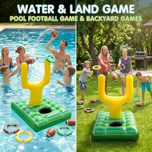 2-in-1 <b>Inflatable</b> Football Goal & Ring Toss Game Set <b>for</b> <b>Pool</b> & Backyard - Product Image 2