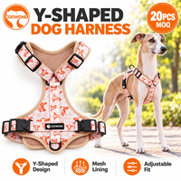 Harnais pour chien en forme de Y personnalisé, imprimé tête de vache, en maille respirante, avec boucle à dégagement rapide, harnais de promenade réglable pour l'extérieur