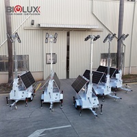 BIGLUX HiSOLO Remorque Solaire Intelligente à LED avec Panneaux Solaires Double Face 450W, Alimentation CC, Rotation Électrique, Inclinaison, IP65