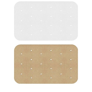Papel de silicona perforado rectangular para freidora de aire, 14x20.5 cm, antiadherente, desechable, para uso en cocina con freidora doble Ninja. - Product Image 2