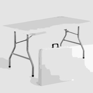 Tavolo Pieghevole per Eventi, Tavolo <span class=keywords><strong>da</strong></span> Biliardo Pieghevole 6 Piedi, Tavolo <span class=keywords><strong>da</strong></span> Campeggio Pieghevole per Cucina Esterna, Armadietto Portaoggetti Artigianale con Scrivania Pieghevole Rotonda - Product Image 3