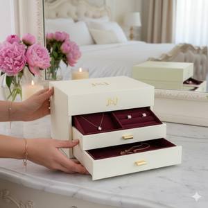 Boîte cadeau coulissante rigide en matériaux recyclés écologiques avec logo personnalisé, estampage à chaud en feuille d'or <span class=keywords><strong>pour</strong></span> l'emballage de bijoux et de montres haut de gamme - Product Image 4