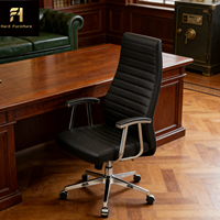 Chaise de bureau de direction en cuir de haute qualité, très vendue, avec dossier haut et accoudoirs pour l'étude