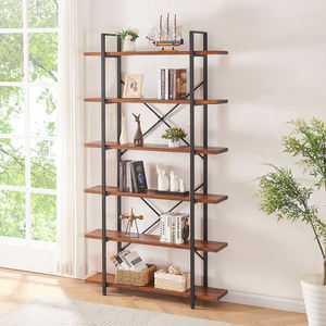 Estantería de Madera Maciza Personalizada, Color Marrón Desgastado, Estilo Industrial Rústico, Librería de Madera Natural para el Hogar, Oficina, Sala de Estar, Dormitorio - Product Image 3