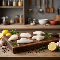 Filets de roche congelés (Lepidopsetta Bilineata) traités UE, 20% de glaçage, tailles 60-200g, emballage en vrac pour la vente en gros de fruits de mer congelés