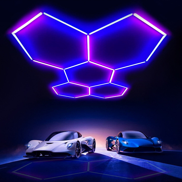 Commercial Rgb Hexagonal Grid Honeycomb Lights for Gym Stadium Cafe Dance Room Party Garage Office Corridor Supermarket