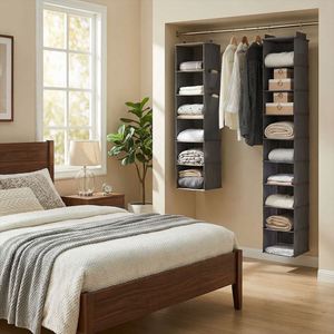 6 Shelf Large Hanging Closet Organizers and Storage Collapsible Closet Hanging Organizer with 2 Sturdy <b>Hooks</b> - Product Image 4