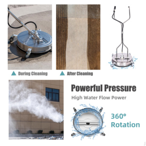 New 20" <b>Surface</b> <b>Cleaner</b> 4 Wheels Dual Handle Stainless Steel - Product Image 2