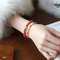 Bracelet ethnique de style chinois en perles d'agate turquoise Nanhong et perles naturelles pour femmes, accessoires de bijoux