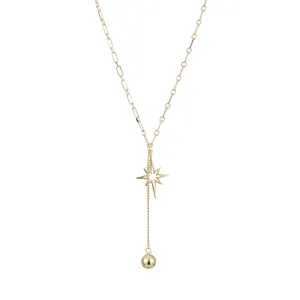 Wholesale direct sale sterling silver 925 jewelry 18k gold plated north star twinkle necklace