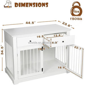 <span class=keywords><strong>Cage</strong></span> pour chien Maison pour chien d'intérieur avec deux portes et serrure, avec tiroirs de rangement et grandes cages pour chiens de table - Product Image 4