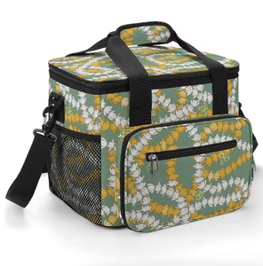 Sac isotherme de pique-nique portable, grande capacité, écologique, imperméable, personnalisé avec motif Puakenikeni Hawaïen - Product Image 5