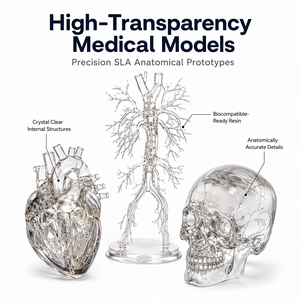 Modèles médicaux transparents imprimés en 3D sur mesure, prototypes anatomiques de cœur, de vaisseaux sanguins et de crâne en résine SLA haute précision, service OEM - Product Image 2