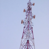 Tours tubulaires autoportantes à trois pieds en acier galvanisé à chaud pour antennes micro-ondes mobiles