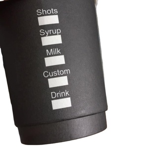 Paper Cups Coffee Paper Cups Disposable All Black Inside Sleeve Compostable Branded Custom Logo Stamping Double Wall Coffee Paper Cups With Lids