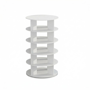 <b>Rotating</b> <b>Shoe</b> <b>Rack</b> 7 Tier White Revolving Storage For Entryway Bedroom Closet - Product Image 4