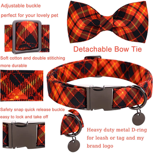 NiBao Schattige Hondentuig met Afneembare Vlinderdas, Schattige Geruite Hondentuig voor Hondencadeaus - Product Image 3