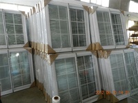 Ventanas de PVC de Tres Paneles con Doble Vidrio, Ventana Corredera con Vidrio Anti-Huracán, Precio de Ventana de Vinilo